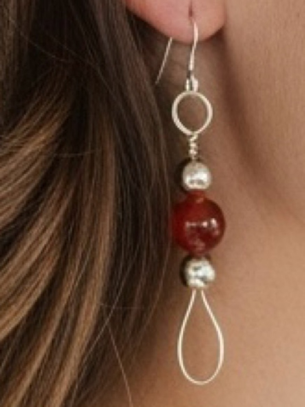 Carnelian Genuine Gem Earrings